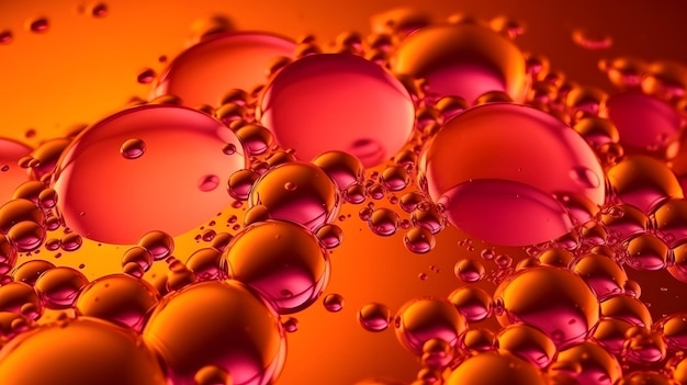 Design abstrato de textura de fundo com bolhas rosa e laranja Generative AI