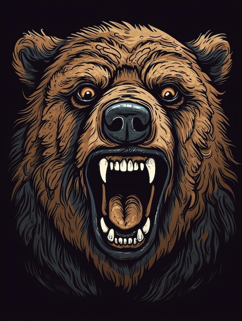 design Adorável design de urso para camiseta e adesivo perfeito para os amantes da natureza