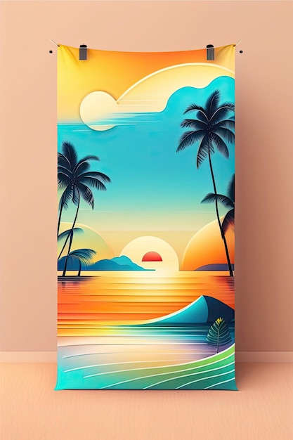 Design artístico de cartaz de verão