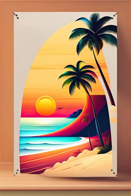 Design artístico de cartaz de verão