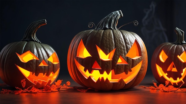 Design assustador e legal de abóboras de Halloween