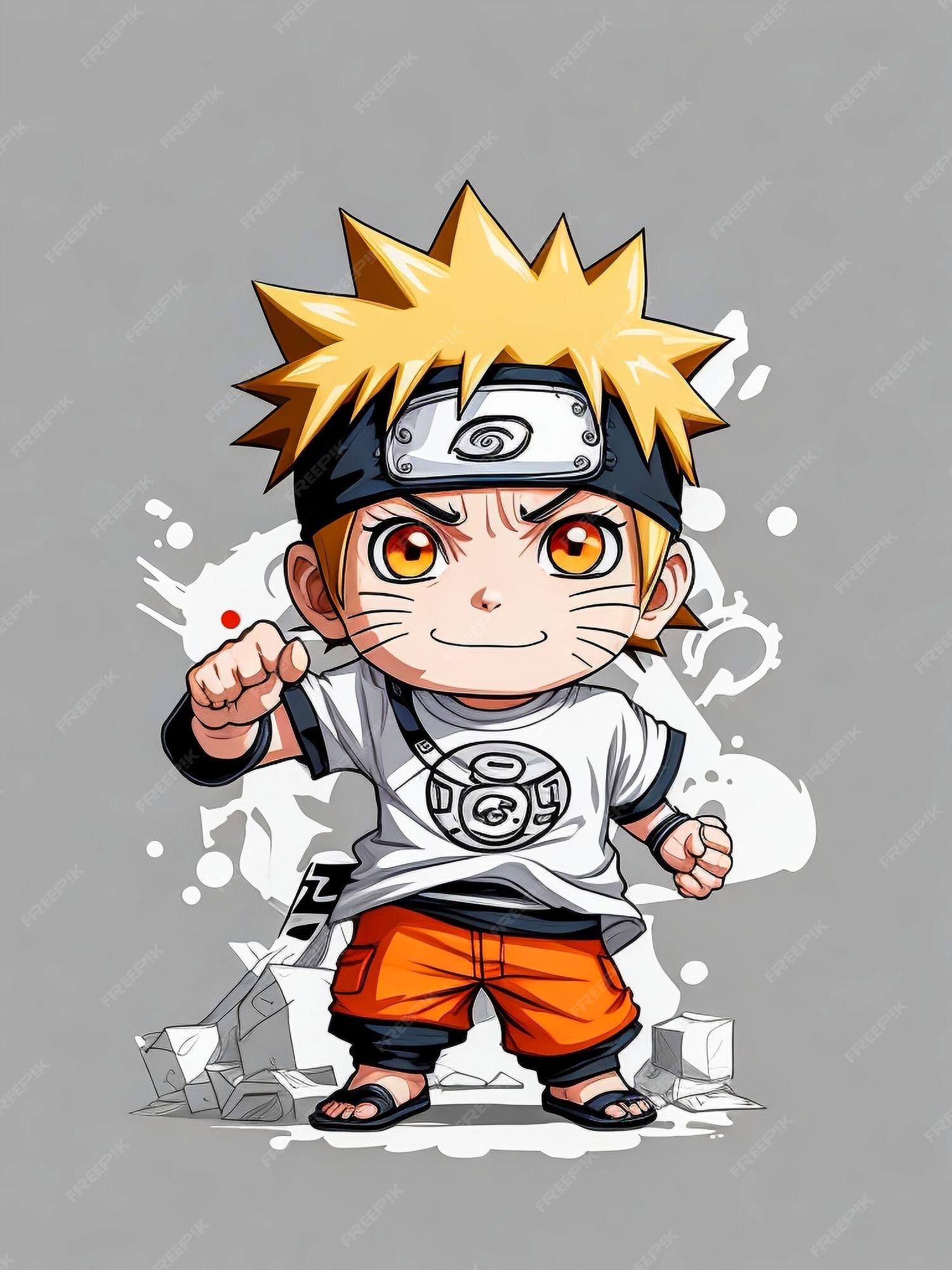 Design camiseta gráfico bonito desenho animado naruto completo