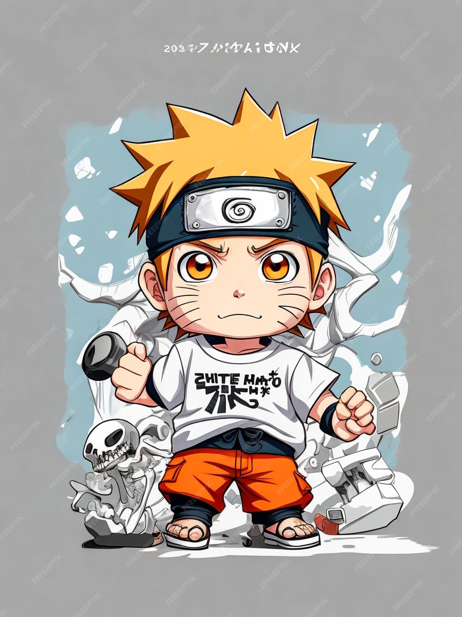 Design camiseta gráfico bonito desenho animado naruto completo