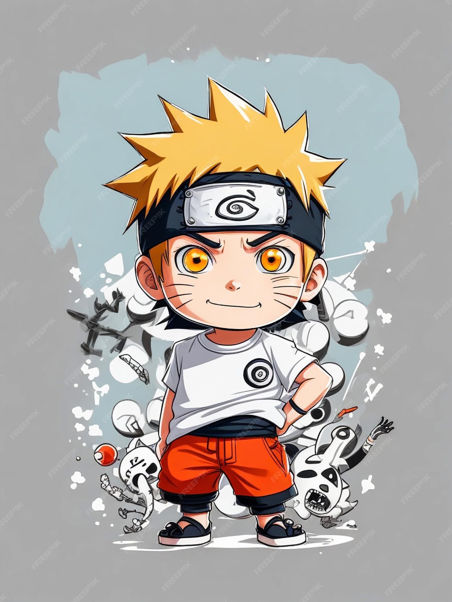 Design camiseta gráfico bonito desenho animado naruto completo