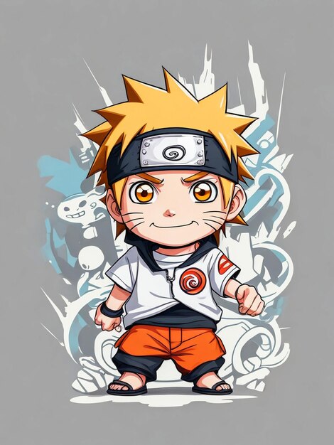 Design camiseta gráfico bonito desenho animado naruto completo