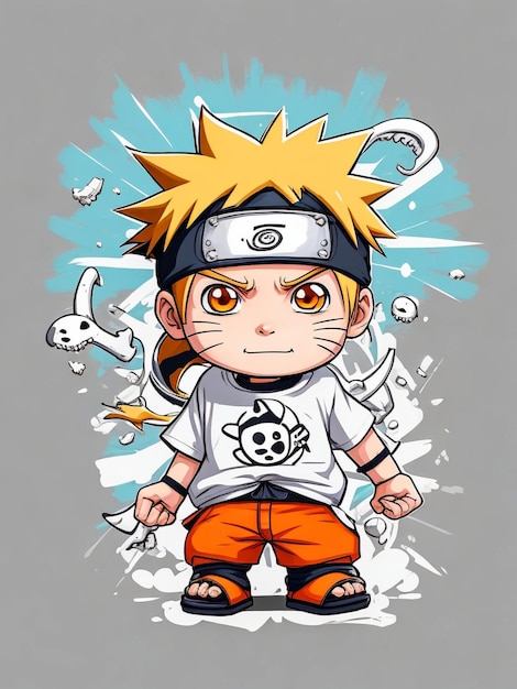 Design camiseta gráfico bonito desenho animado naruto completo