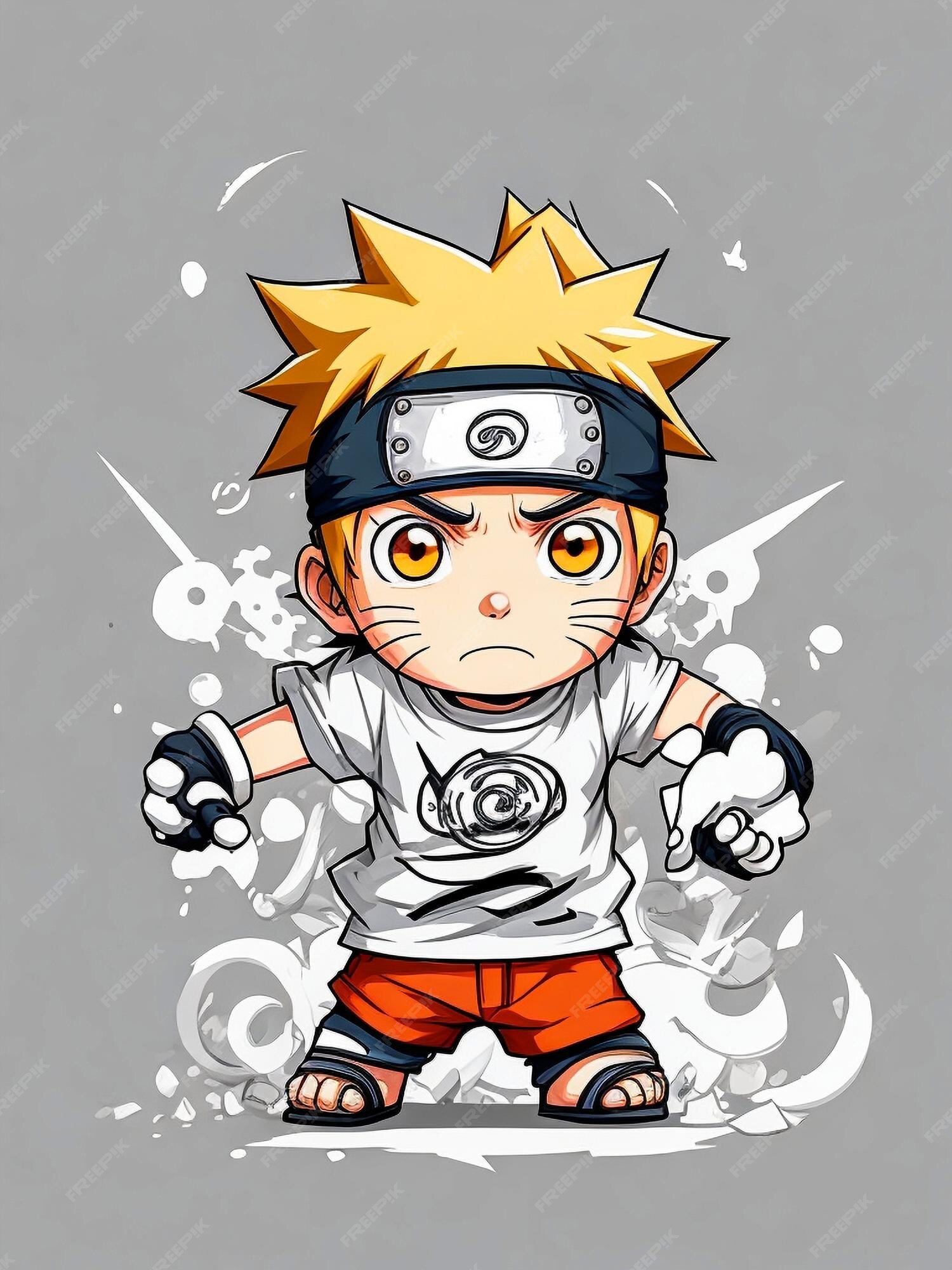 Design camiseta gráfico bonito desenho animado naruto completo