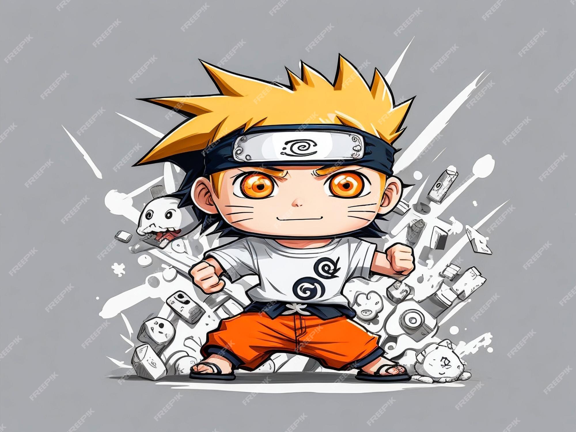 Design camiseta gráfico bonito desenho animado naruto completo