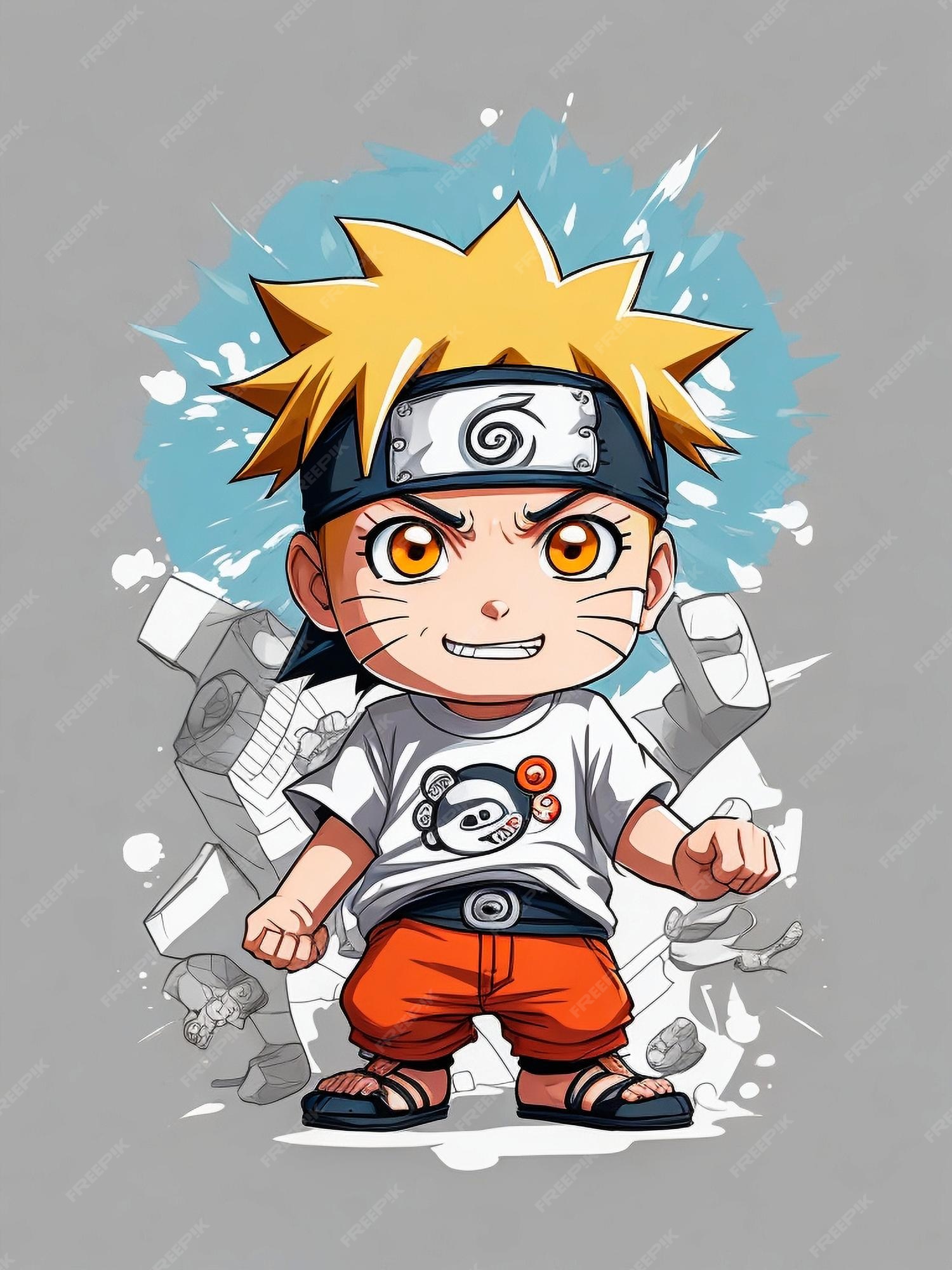 Design camiseta gráfico bonito desenho animado naruto completo