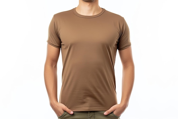 Foto design clássico de camiseta marrom atemporal