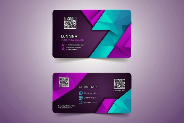 design colorido roxo elegante modelo de cartão de visita