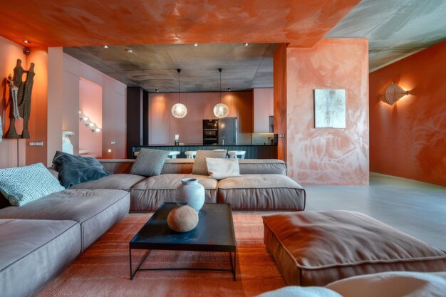 Design Coral Modernes Stil Haus Interieur und modernes Wohnzimmer