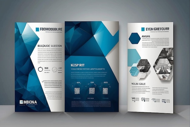 Foto design da capa do modelo de folheto relatório anual