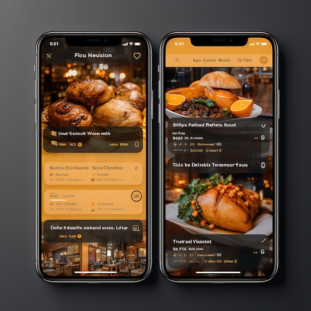 Design de aplicativo móvel de hospitalidade Design de aplicativo de reserva de restaurante Elegante Layout criativo