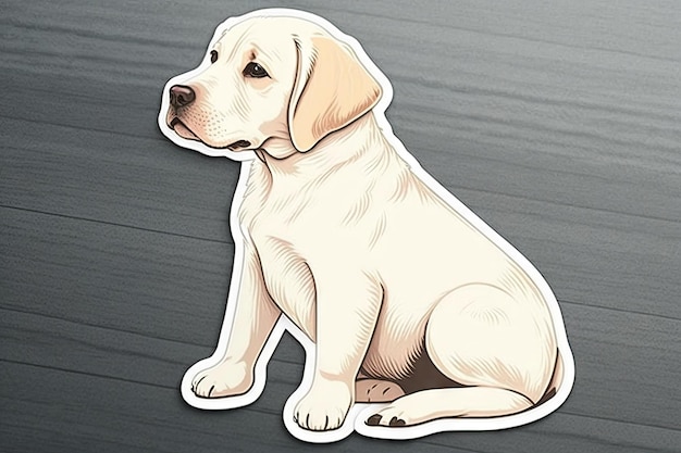 Design de arte em adesivo labrador cortado de cachorro com conceito mínimo