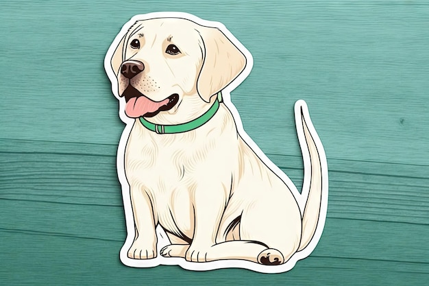 Design de arte em adesivo labrador cortado de cachorro com conceito mínimo