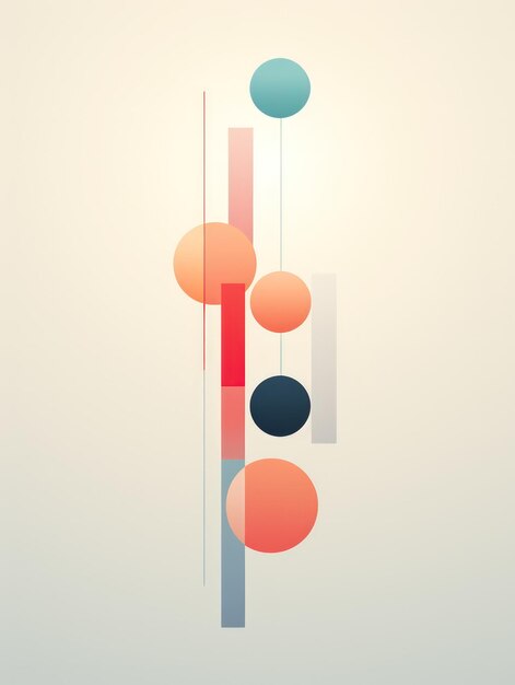 Design de arte gráfica minimalista em cores pastel imagem 3D gerada por IA