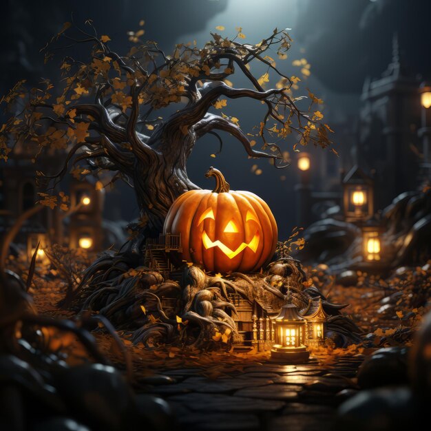 Design de arte realista de Halloween