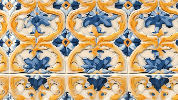 Design de azulejos de majólica italiana decorados sem costura