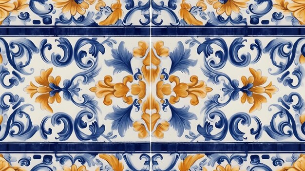 Design de azulejos de majólica italiana decorados sem costura