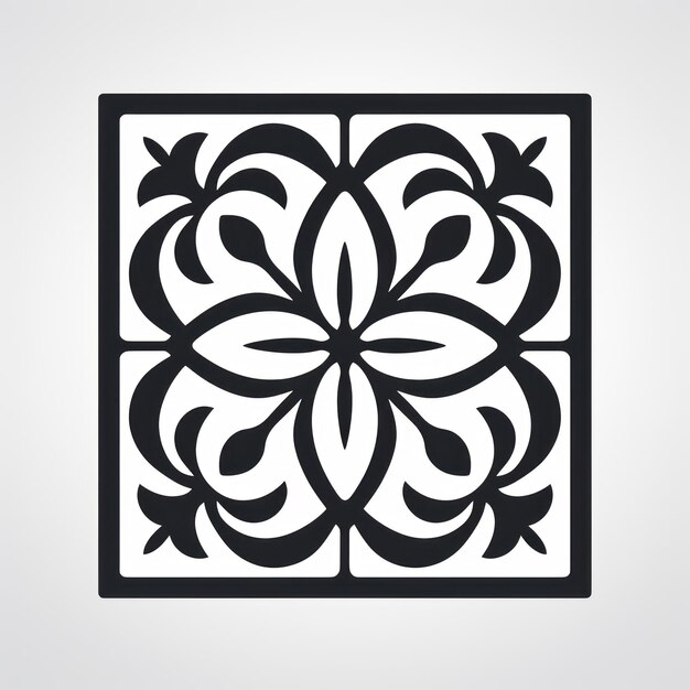 Foto design de azulejos minimalista icônico com padrão preto e branco