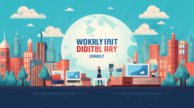 Design de banner do Dia Mundial da Internet