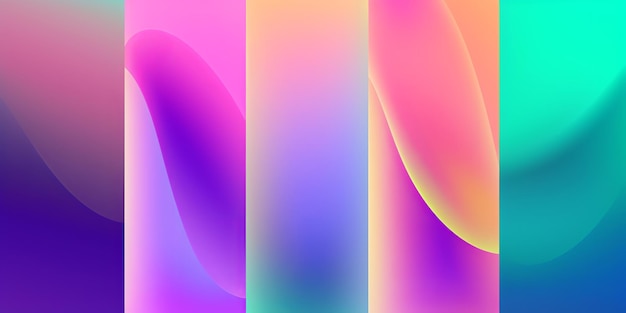 Design de banner em fundo colorido Modelo de estilo vibrante Contexto de textura Ilustração moderna Fundo iridescente Modelo de néon brilhante colorido Padrão de arco-íris gradiente