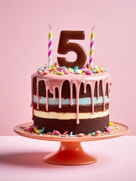 Design de bolo de aniversário infantil de 5 anos