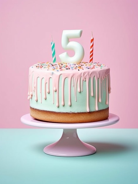 design de bolo de aniversário infantil de 5 anos