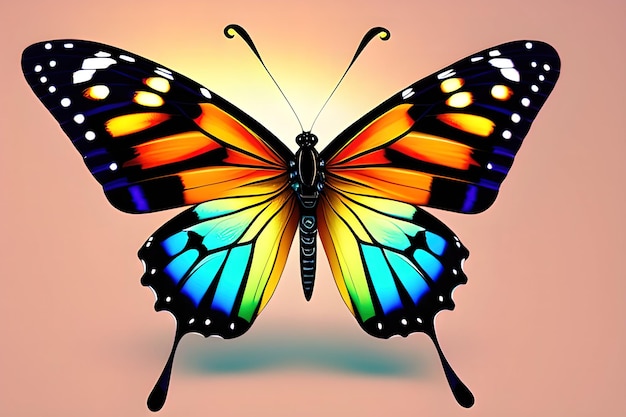 Design de borboleta com padrão de várias cores