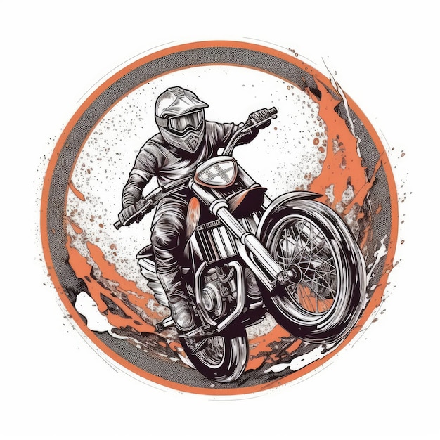 Foto design de camiseta círculo de motocicleta