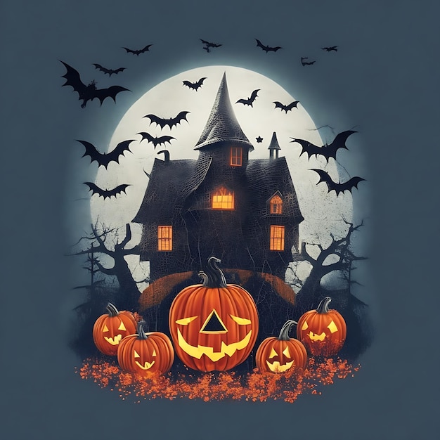 Design de camiseta de abóbora assustadora para Halloween