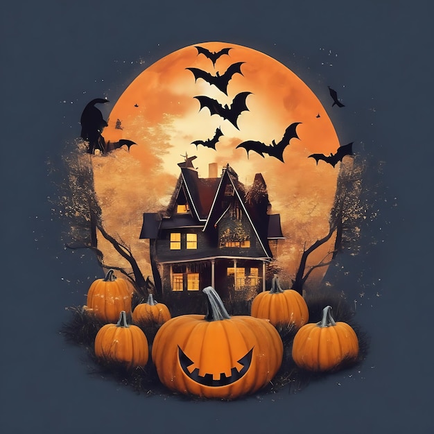 Design de camiseta de abóbora assustadora para Halloween