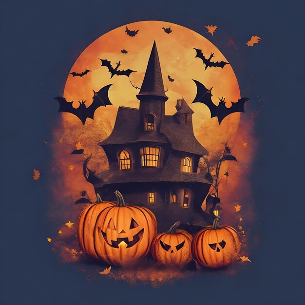 Design de camiseta de abóbora assustadora para Halloween