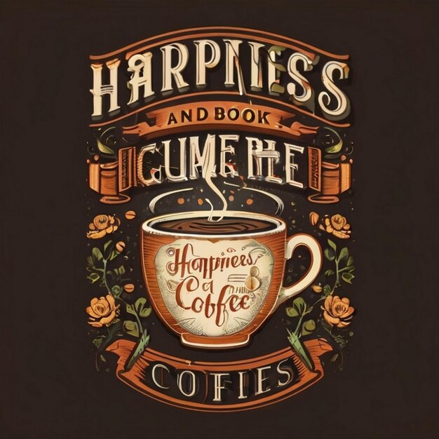 Foto design de camiseta de café com fita tipográfica para o dia internacional do café