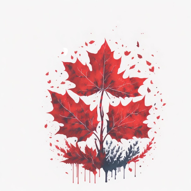 design de camiseta do dia do canadá aquarela generativa ai