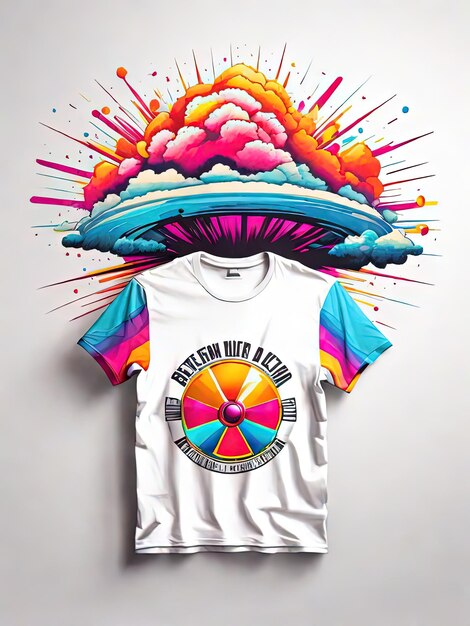 Foto design de camiseta explosiva de impacto nuclear