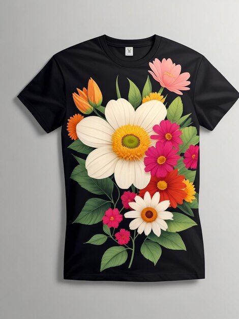 Foto design de camiseta floral design de camisa floral à moda