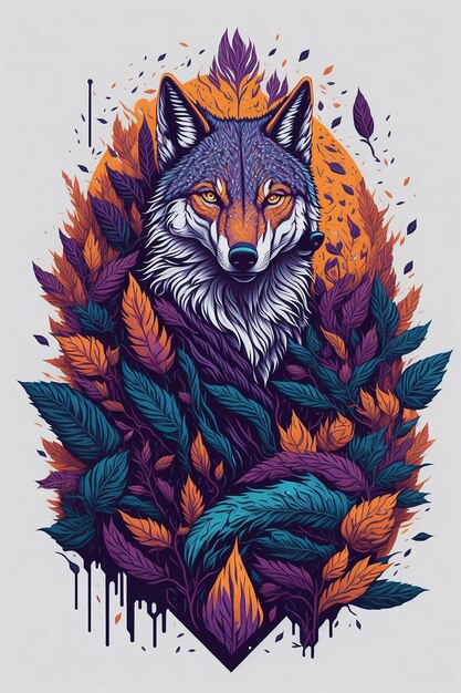 Design de camiseta isométrica Wise Wolf