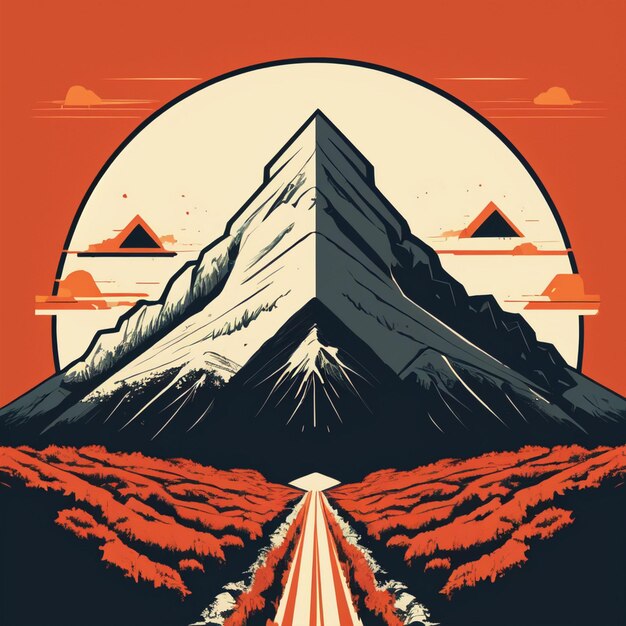 Foto design de camiseta para cena de montanha