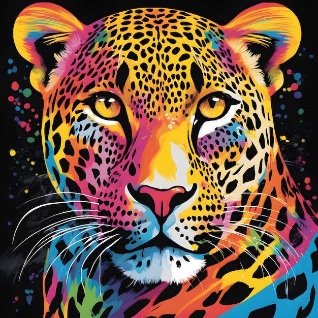 Design de camiseta Rainbow Leopard