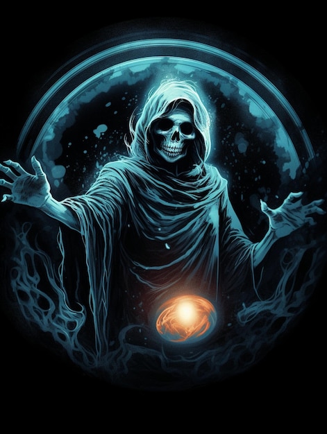 Design de camiseta vetorial Ghost Skull para design de impressão