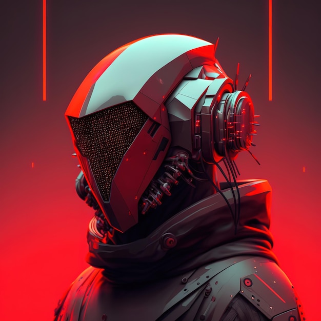 Design de capacete de personagem Cyberpunk