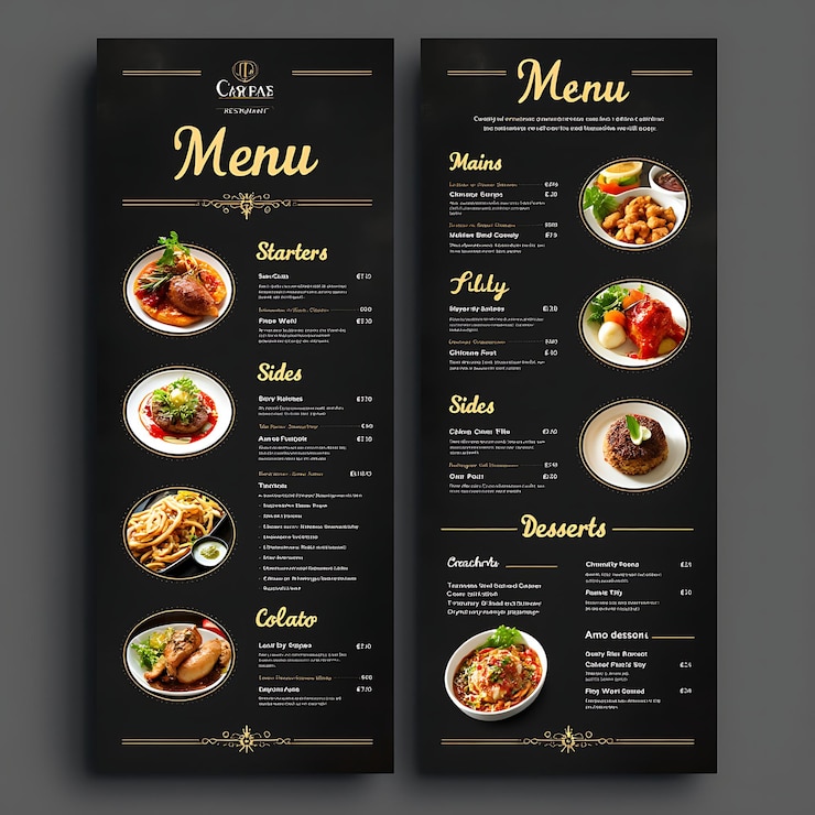 Foto design de cartão de menu de restaurante descubra um mundo de sabores
