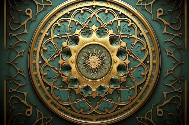 design de cartão de saudação verde brilhante para o ano novo islâmico