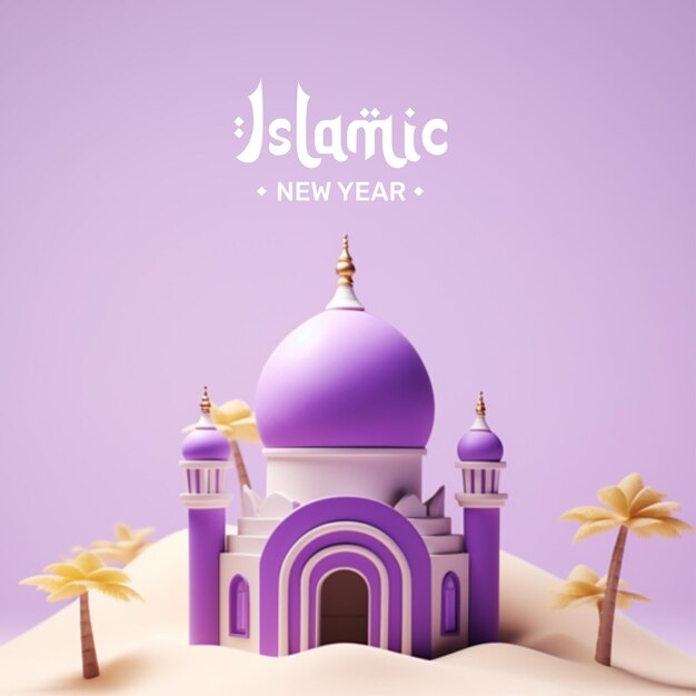 design de cartaz de ano novo islâmico