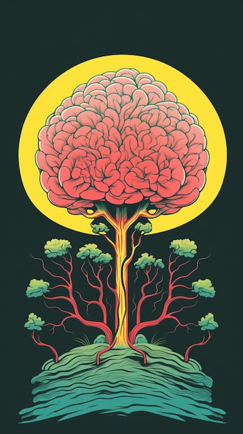 Design de cartaz de conceito de conscientização de saúde mental