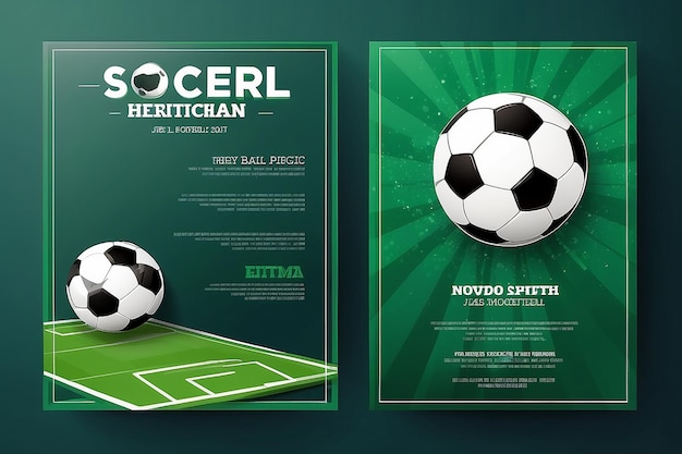 Design de cartaz de futebol, cartaz de invitação esportiva, vetor editável