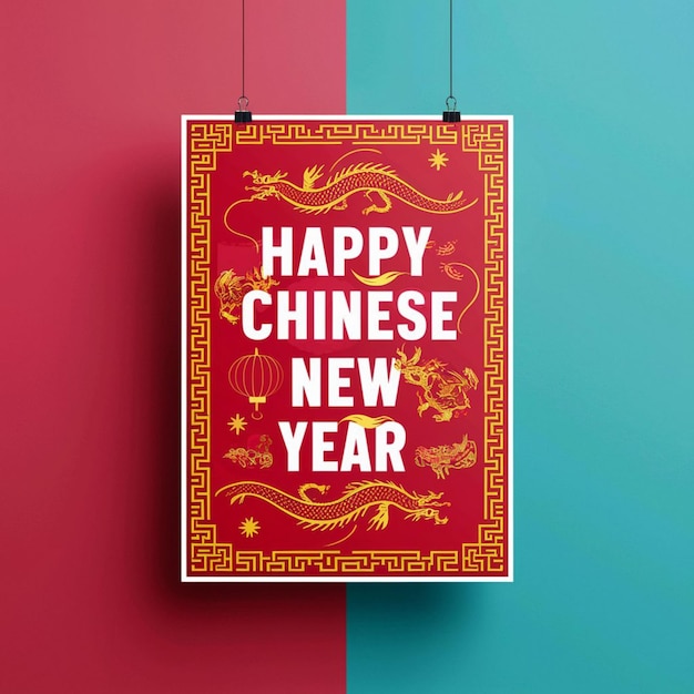 Foto design de cartaz do ano novo chinês