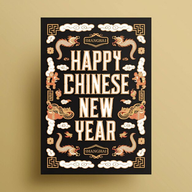 Design de cartaz do Ano Novo Chinês